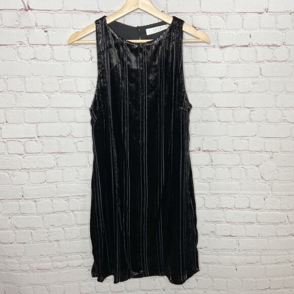 ASTR the Label Black Molly Dress Velvet Stripe Sleeveless Womens Medium New Date - Picture 4 of 7